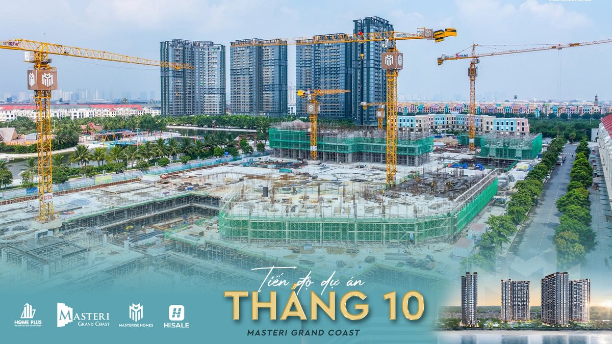Ảnh công trường Masteri Grand Coast tháng 10/2026